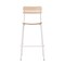 Emma and Oliver Blanchard Set of 2 Bar Stools with Metal Frames and Solid Wood Seats and Backs with Antique Finishes